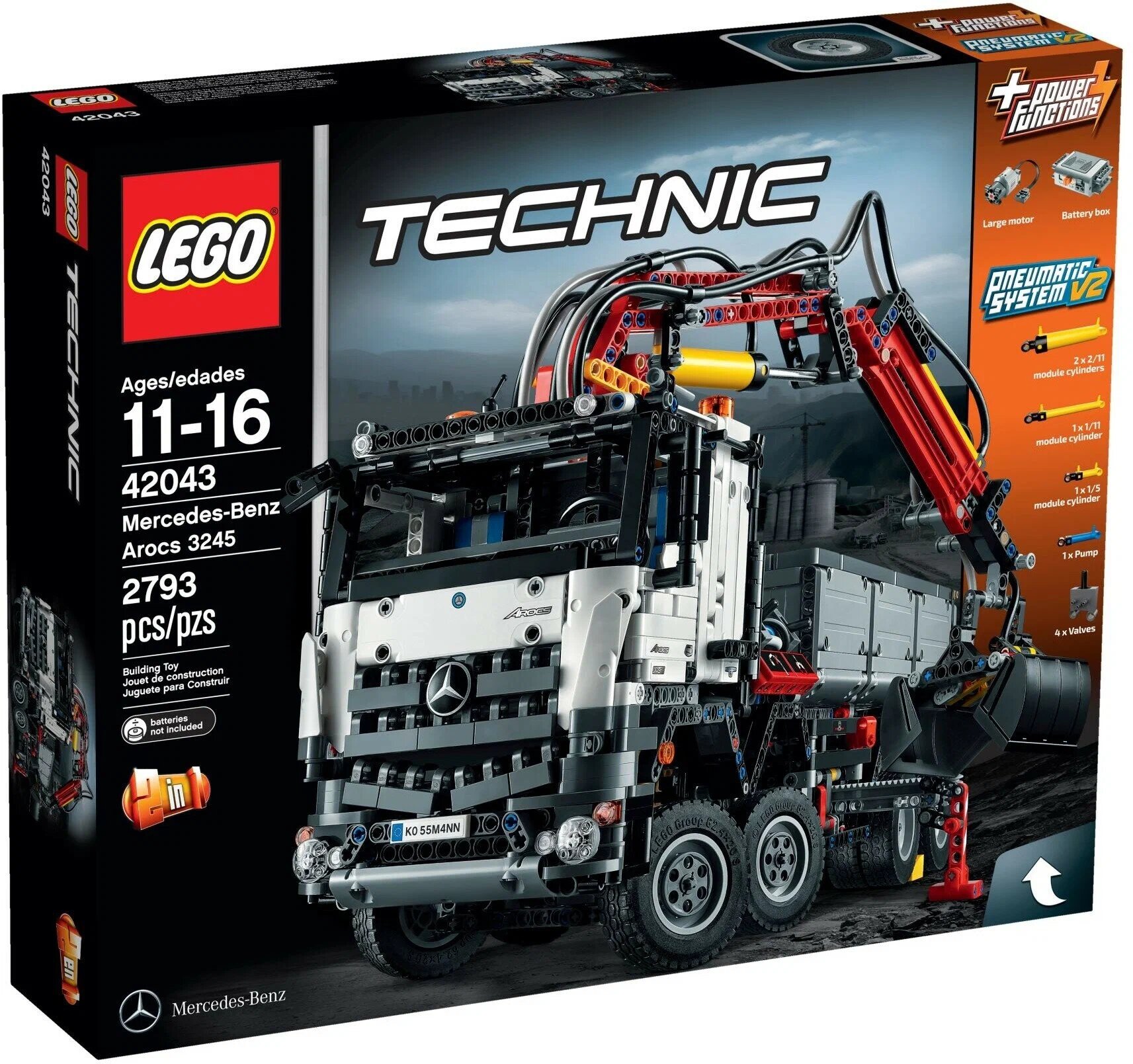 Конструктор LEGO Technic 42043 Мерседес-Бенц Арокс 3245, 2793 дет.