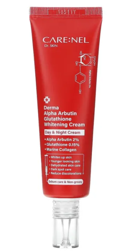 Крем для лица осветляющий Care: Nel Derma Alpha Arbutine Glutathione Whitening Cream, 45 мл