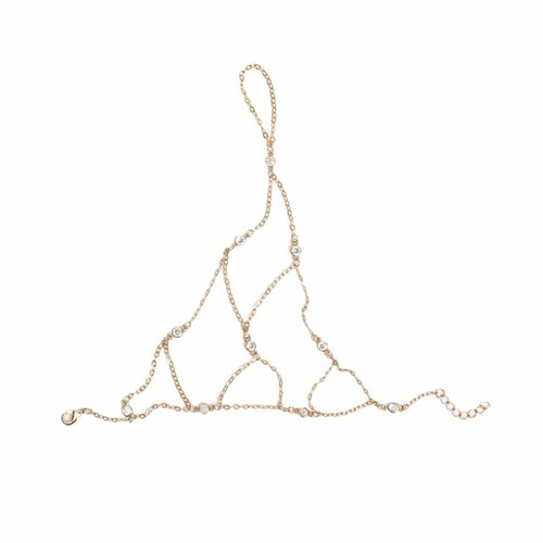 Слейв-браслет VERUSCHKA JEWELRY, фианит, размер 16.5 см, размер one size, золотистый