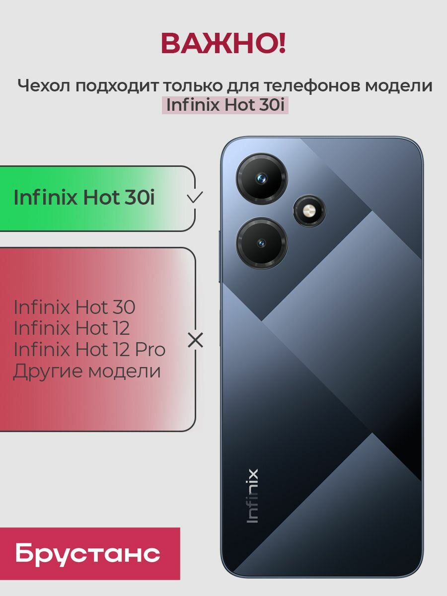 Чехол на Infinix hot 30i силиконовый защитный бампер с защитой камеры для Инфиникс Хот 30i Черный — фото 1