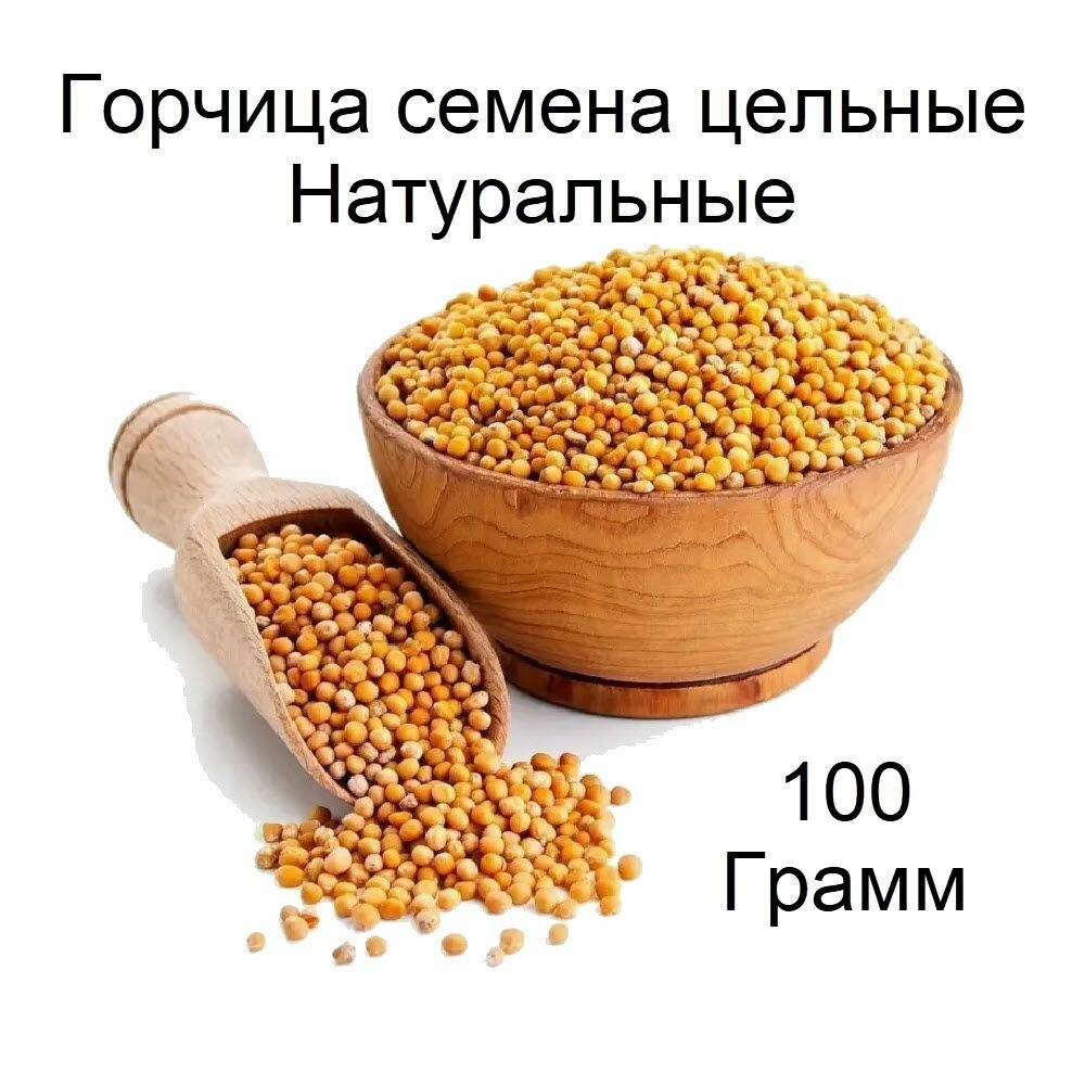 Горчица семена (зёрна) 100 гр. Горчица пищевая в семенах желтая.