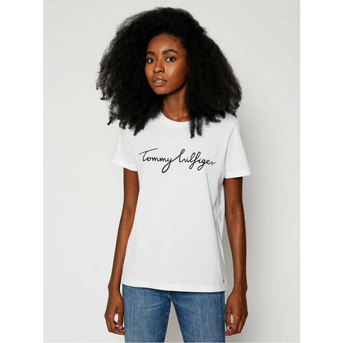 finjani colorblock tee women s plus size long sleeve crew neck loose spliced tops Футболка TOMMY HILFIGER, размер XS [INT], белый