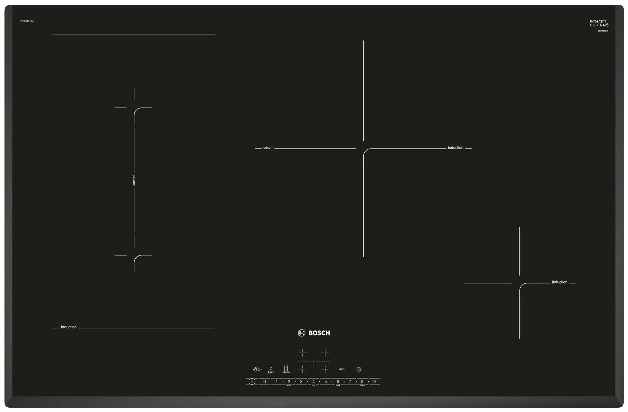 Варочная панель индукционная Bosch PVS851FB5E, черный