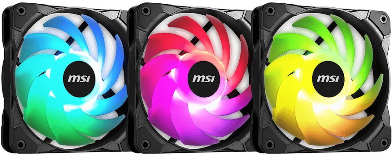 MAX F12A-3H 3*ARGB 120mm fans with hub and remote control MSI - фото №20
