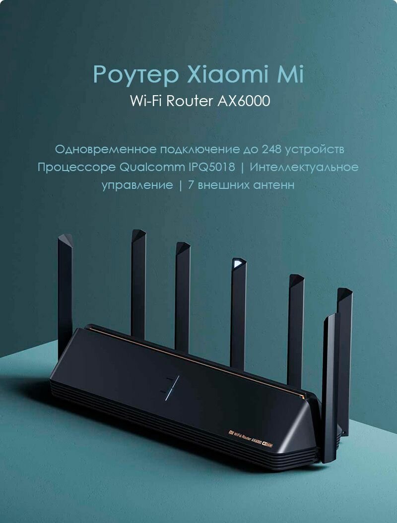 Роутер Xiaomi Mi AX6000 Wi-Fi с Wi-Fi6 — фото 1