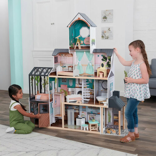 кукольные домики и мебель kidkraft кукольный домик особняк мечты с мебелью 13 элементов Кукольный домик KidKraft Особняк Селесты, с мебелью, 22 элементов