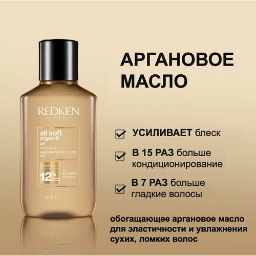 Redken Масло с арганой для сухих и ломких волос All Soft Reno 111мл