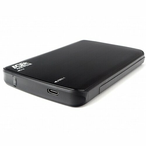 Корпус для SSD-HDD AgeStar 31UB2A12C-6G (BLACK) 2.5 SATA контейнер, алюминий-пластик, черный, usb 3.1 USB-C внешний корпус для hdd agestar black 31ub2a12c