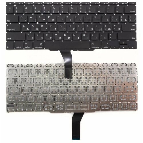 клавиатура keyboard для ноутбука apple macbook a1370 2010 черная без подсветки плоский enter топ панель Клавиатура для ноутбука Apple A1370 2011+ черная плоский ENTER