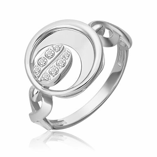 Кольцо PLATINA, белое золото, 585 проба, родирование, топаз, размер 16.5 platina jewelry золотое кольцо с вставками swarovski 01 4730 00 501 1120 38 размер 18