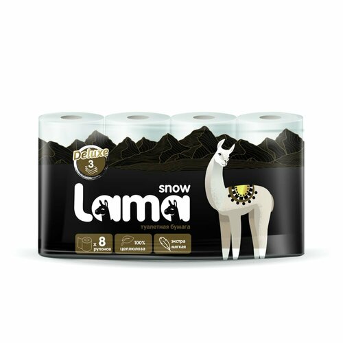 Туалетная бумага Snow Lama DELUXE 3сл 8рул 285₽