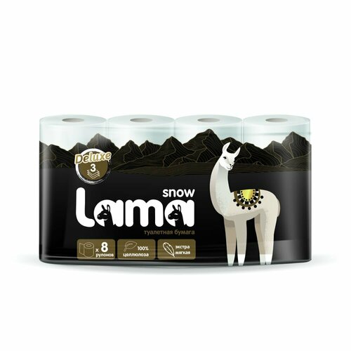 Туалетная бумага Snow Lama DELUXE, 3сл, 8рул