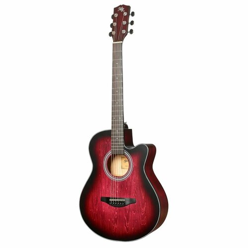 Акустическая гитара MARTIN ROMAS MR-4000 LBL из тропического дерева с вырезом цвет матовый синий/кофейный транспарент