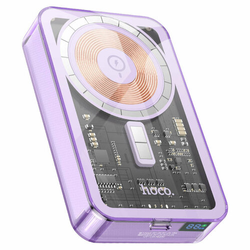 Внешний аккумулятор Hoco Q14A 10000mAh с беспроводной зарядкой фиолетовый 3606₽