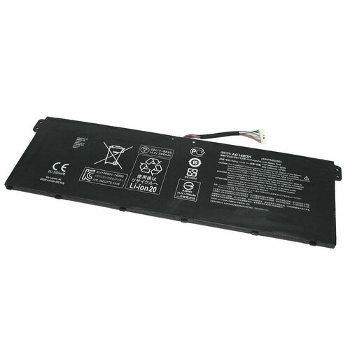 Аккумуляторная батарея для ноутбука Acer CB3-531 15.2V 3300mAh 48Wh AC14B3K (4INP5/60/80) шлейф матрицы для ноутбука acer aspire es1 711 es1 731g e5 721
