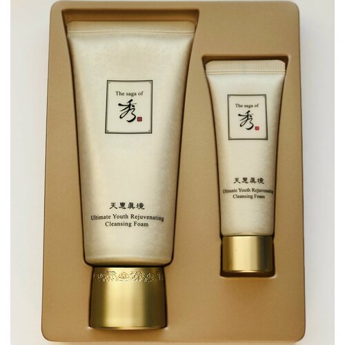 The saga of Xiu Омолаживающая пенка для умывания (180мл+40мл) ultimate youth rejuvenating cleansing foam