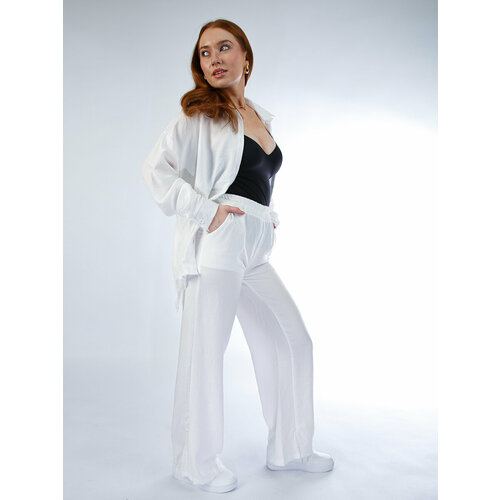 Комплект одежды Modniki, размер 50/54, белый костюм женский брючный классический льняной летний размер 54 бордовый бренд klim 100% лен