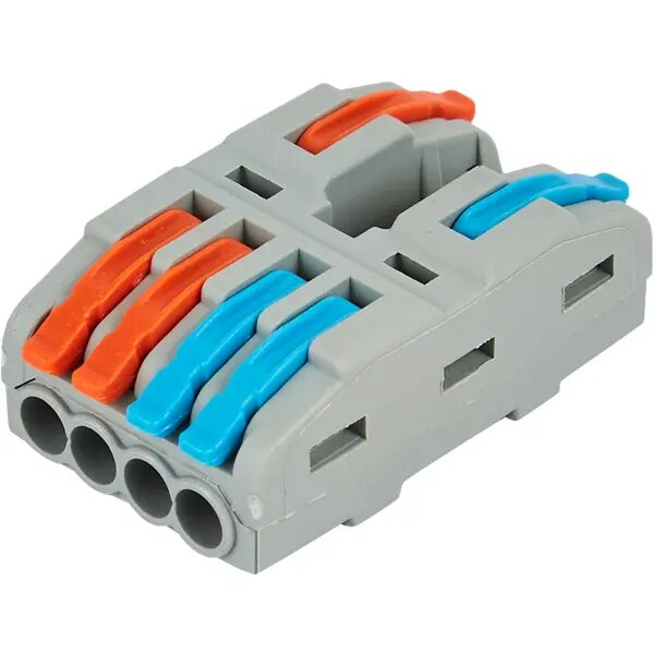 Клеммы разветвительные рычажковые Duwi СМК-524 PRO 2x4-проводные 4мм² серые 4шт 26660 4