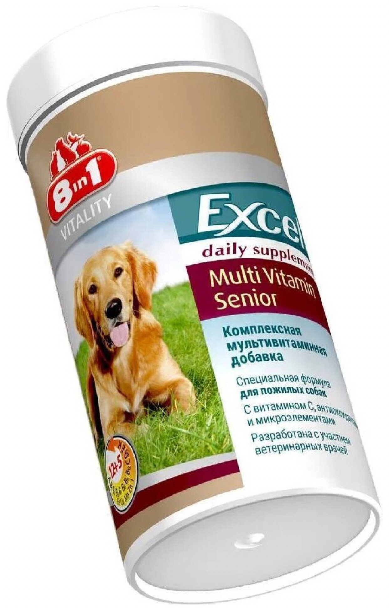 Витамины 8 In 1 Excel Multi Vitamin Senior для стареющих собак , 70 таб.