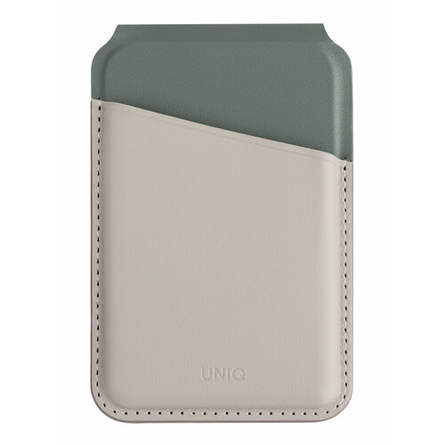 Бумажник Uniq, бежевый, зеленый