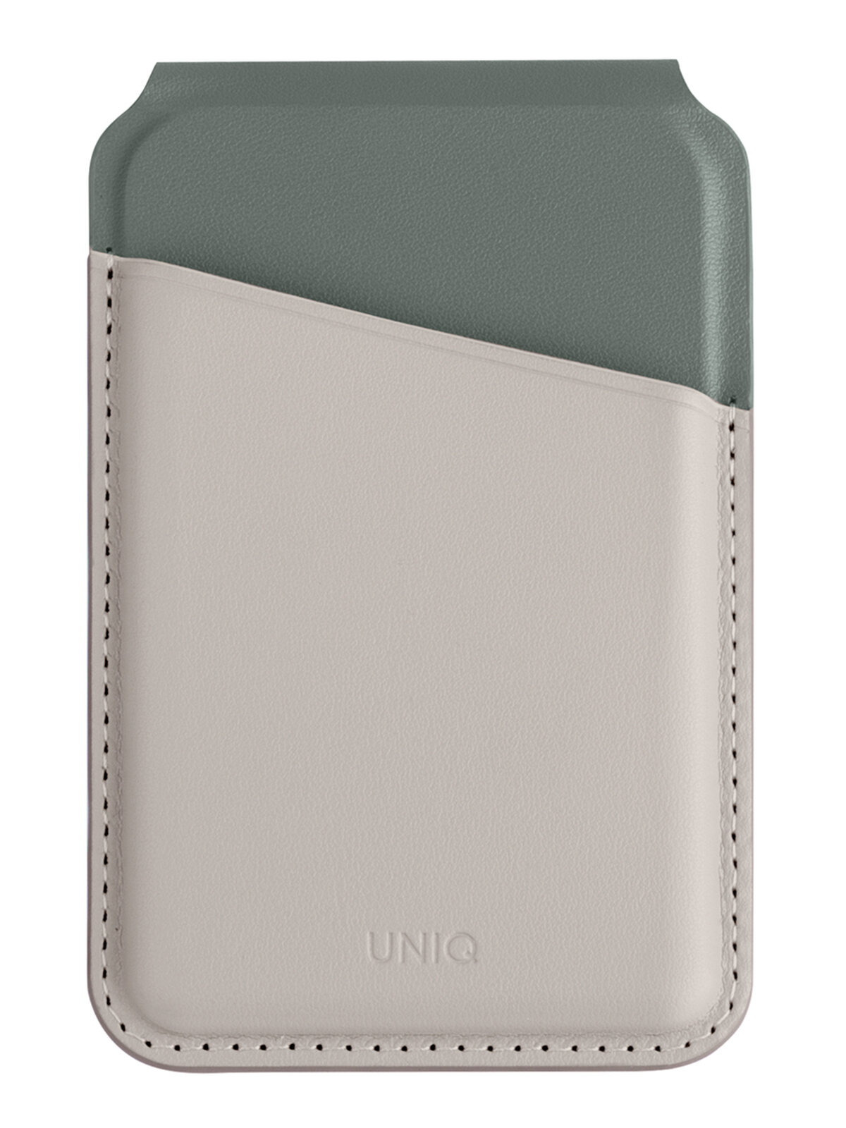 Uniq магн. бумажник Lyden DS Magnetic FRID-blocking cardholder with Stand Ivory/Lychen Green