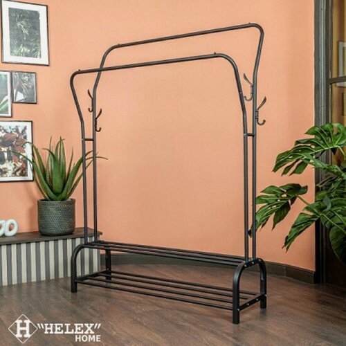 Изображение товара Вешалка Helex напольная Home двойная для одежды, чёрная (W-21)