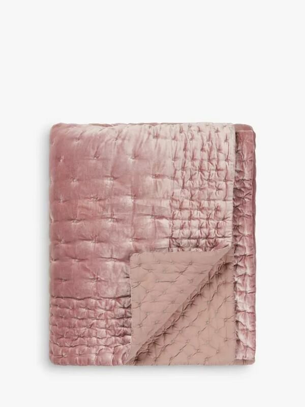 Покрывало John Lewis Boutique Hotel Velvet Stitch Quilted (Duck Egg) (розовый / Rosa)