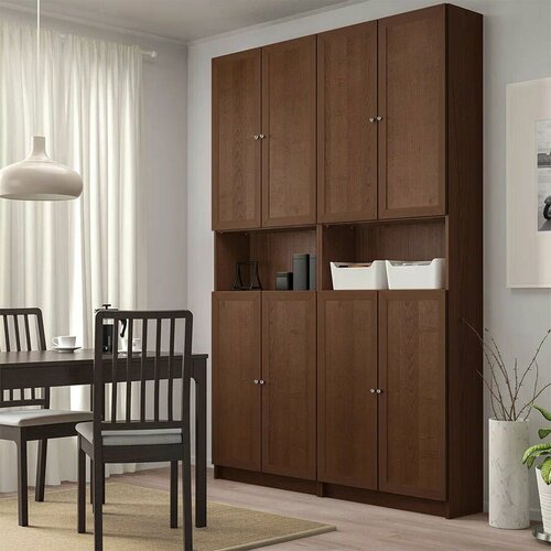 Шкаф стеллаж Стоп Мебель Билли 16, 160х30х237 Орех экко