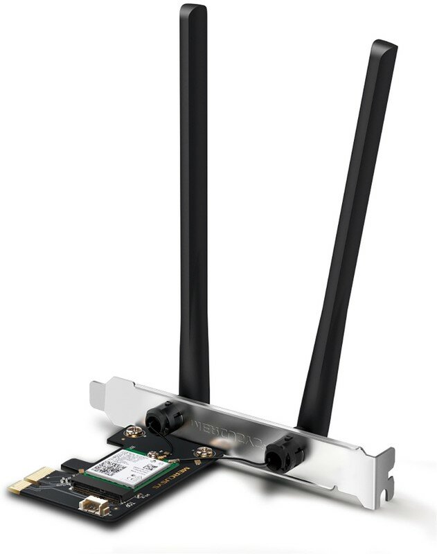 Сетевой адаптер Mercusys MA80XE Двухдиапазонный адаптер PCI Express с поддержкой Bluetooth и Wi-Fi 6 AX3000