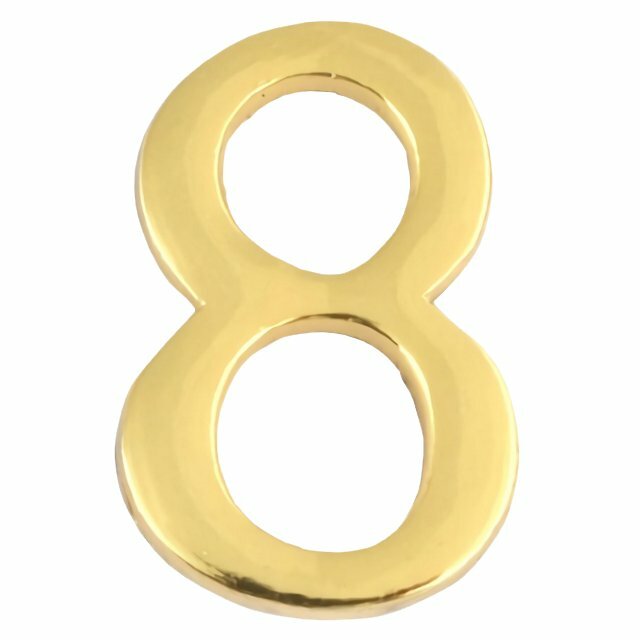 Цифра на дверь "8" Apecs цвет золото для входных дверей квартир, домов, офисов