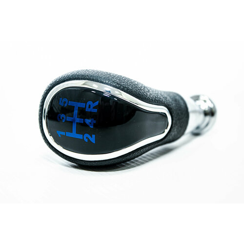 Ручка МКПП стиль Веста с цветными цифрами Лада Приора Синий, Хромированная окантовка