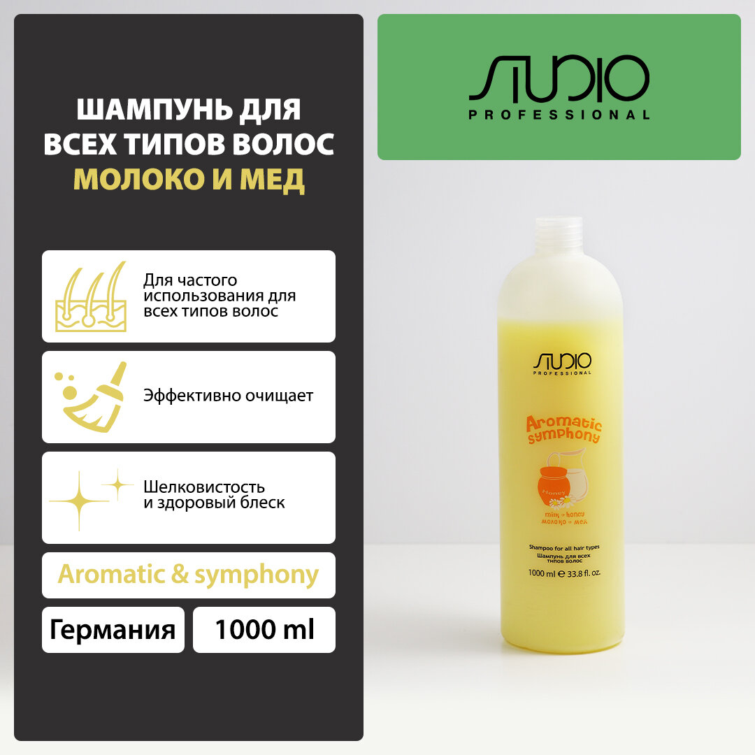 фото Kapous шампунь Studio Professional Aromatic Symphony Milk-Honey