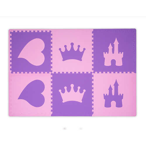 Мягкий пол пазл Принцесса 46x46 см цвет фиолетовыйрозовый 4750₽