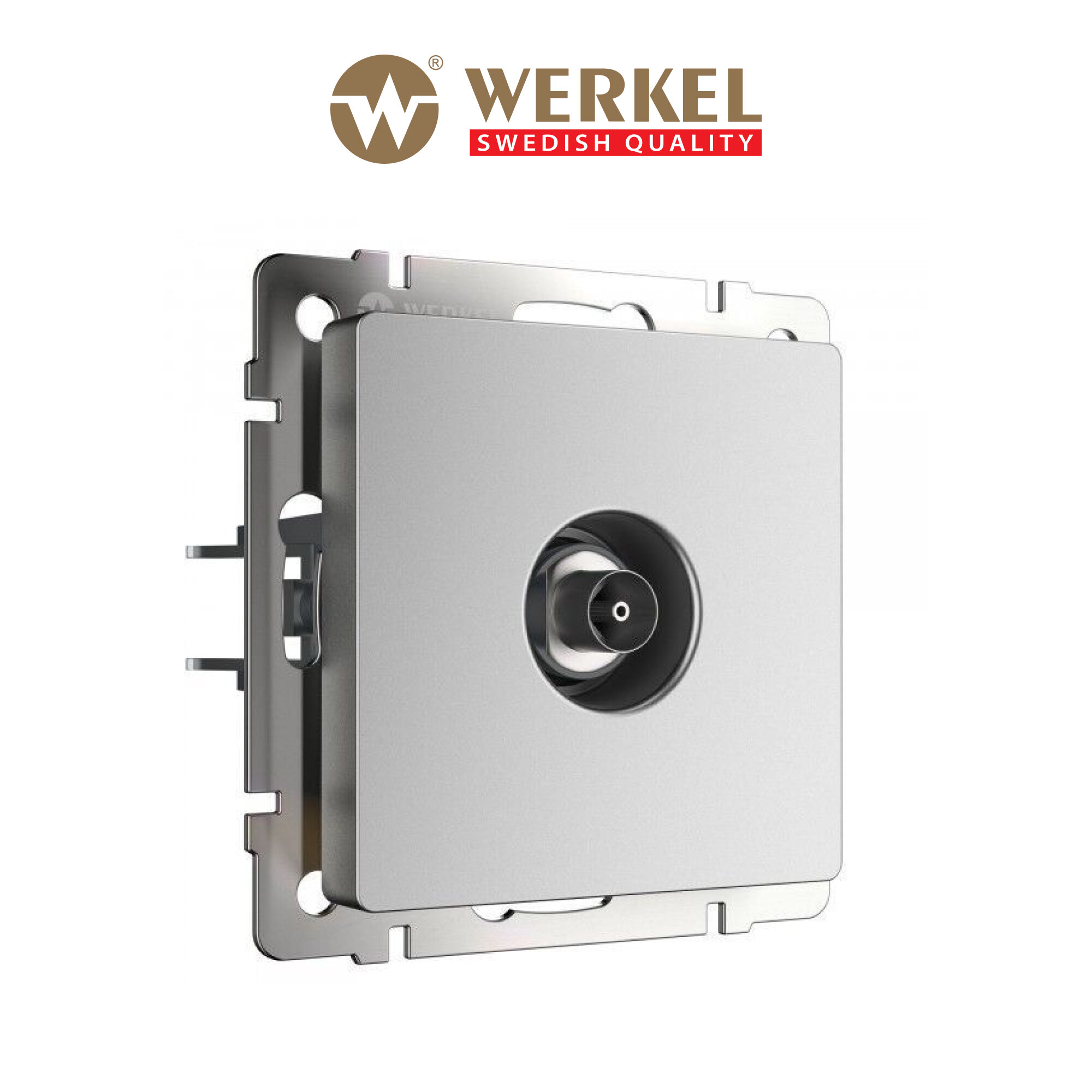 ТВ-розетка оконечная Werkel W1183065 серебряный матовый IP20