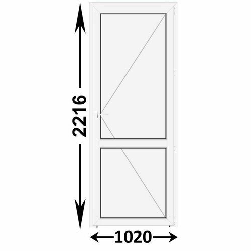 Готовая пластиковая межкомнатная дверь Veka WHS 1020x2216 Правая (ширина Х высота) (1020Х2216)