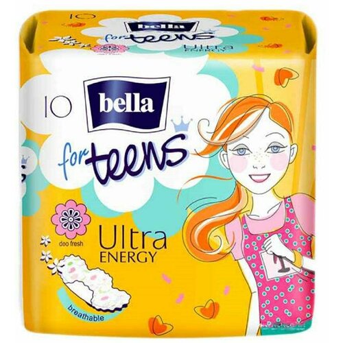 Прокладки Bella For Teens Energy Deo супертонкие 10шт прокладки bella panty for teens relax deo 20 шт