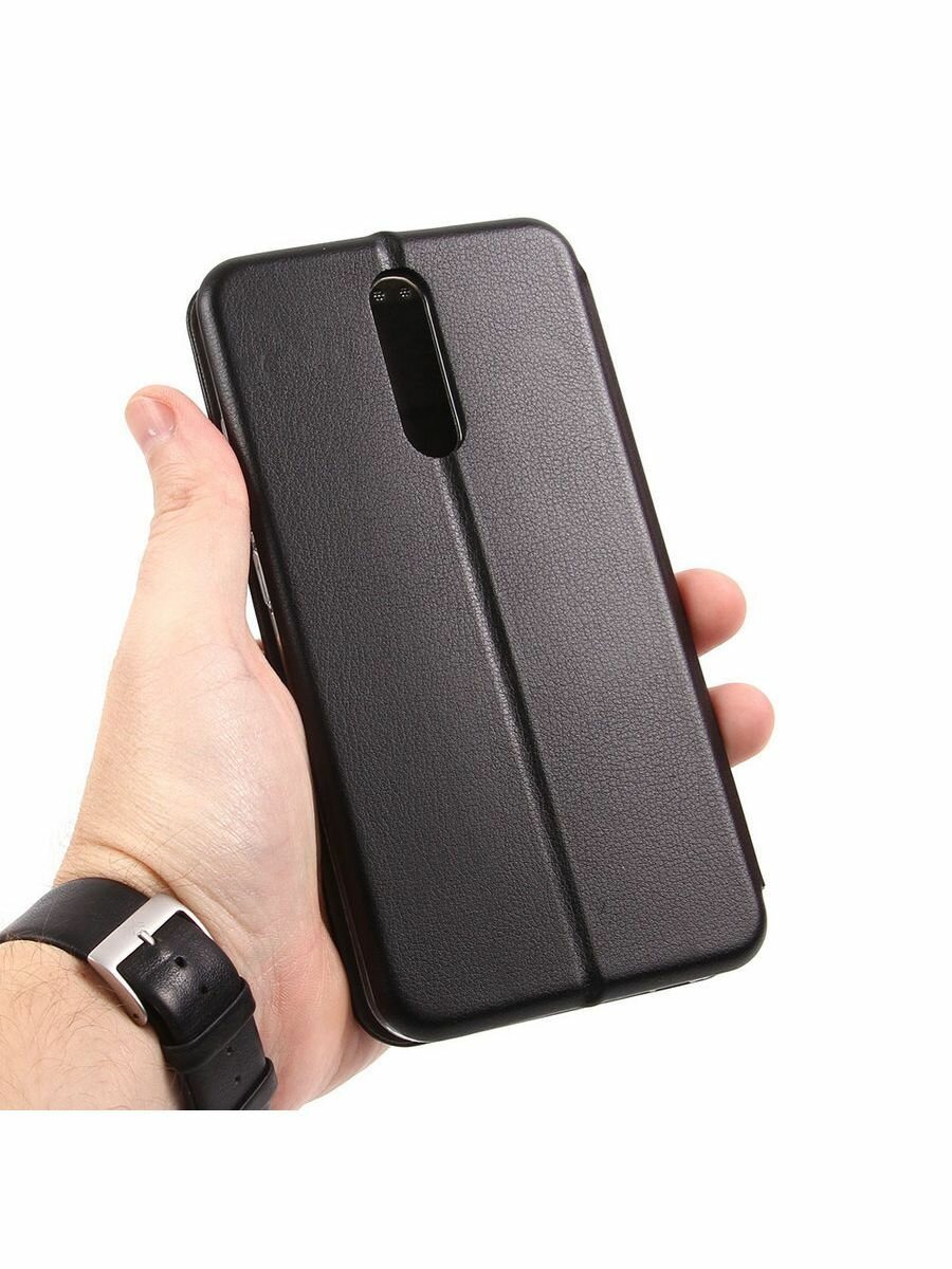 Чехол книжка для Xiaomi Redmi 8 / Ксяоми Редми 8 черный, защитный, противоударный, с магнитом