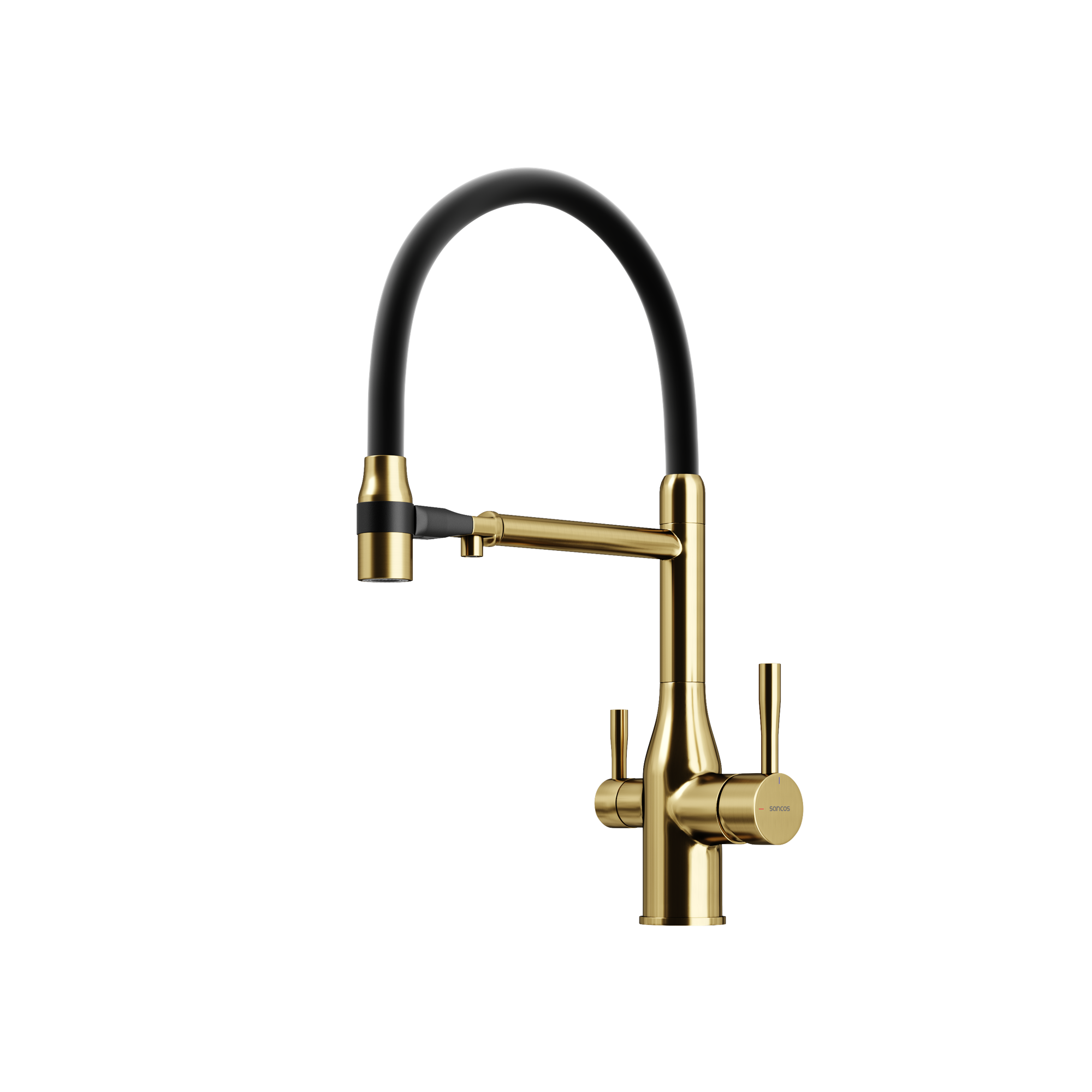 Смеситель для кухни SANCOS Garda с возможностью подключения фильтра для воды, цвет брашированное золото, арт. SC4009BG