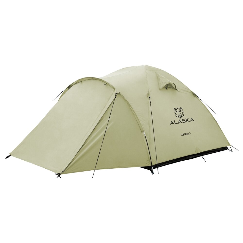 Трёхместная палатка с большим тамбуром Alaska Kenai 3 (оливковый)