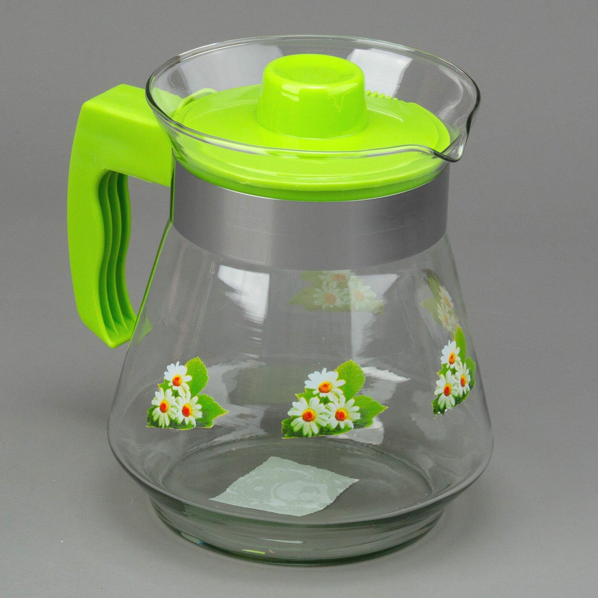 фото Кувшин стеклянный жаропрочный с крышкой-фильтром 1,5 литра