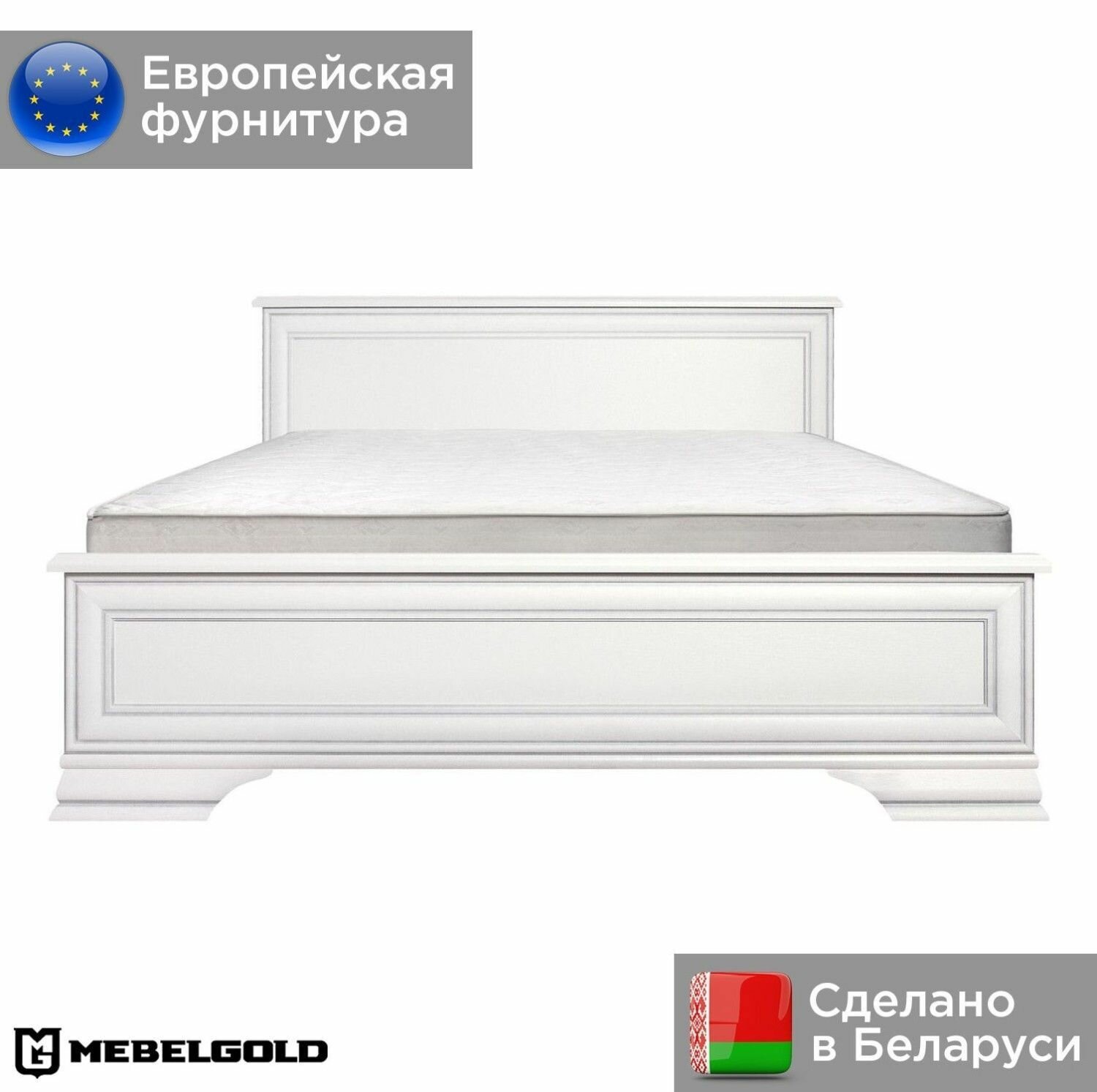 Кровать Кентаки S320-LOZ/140x200 белый МебельГолд