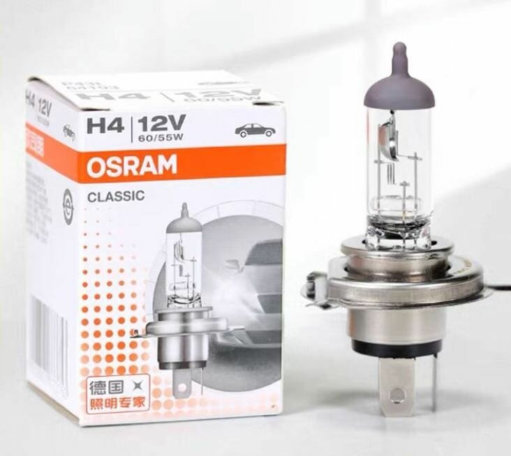 Лампа автомобильная Osram H4 12V 60/55W (цоколь P43t-38; P43t) Classic 64193CLC, 1 шт.