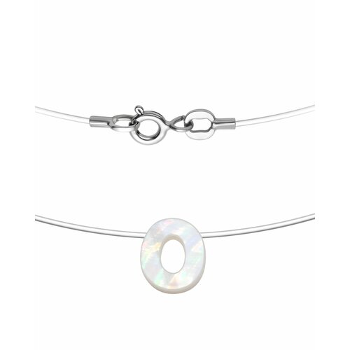 Колье DIALVI JEWELRY, серебро, 925 проба, родирование, перламутр, длина 38 см., белый