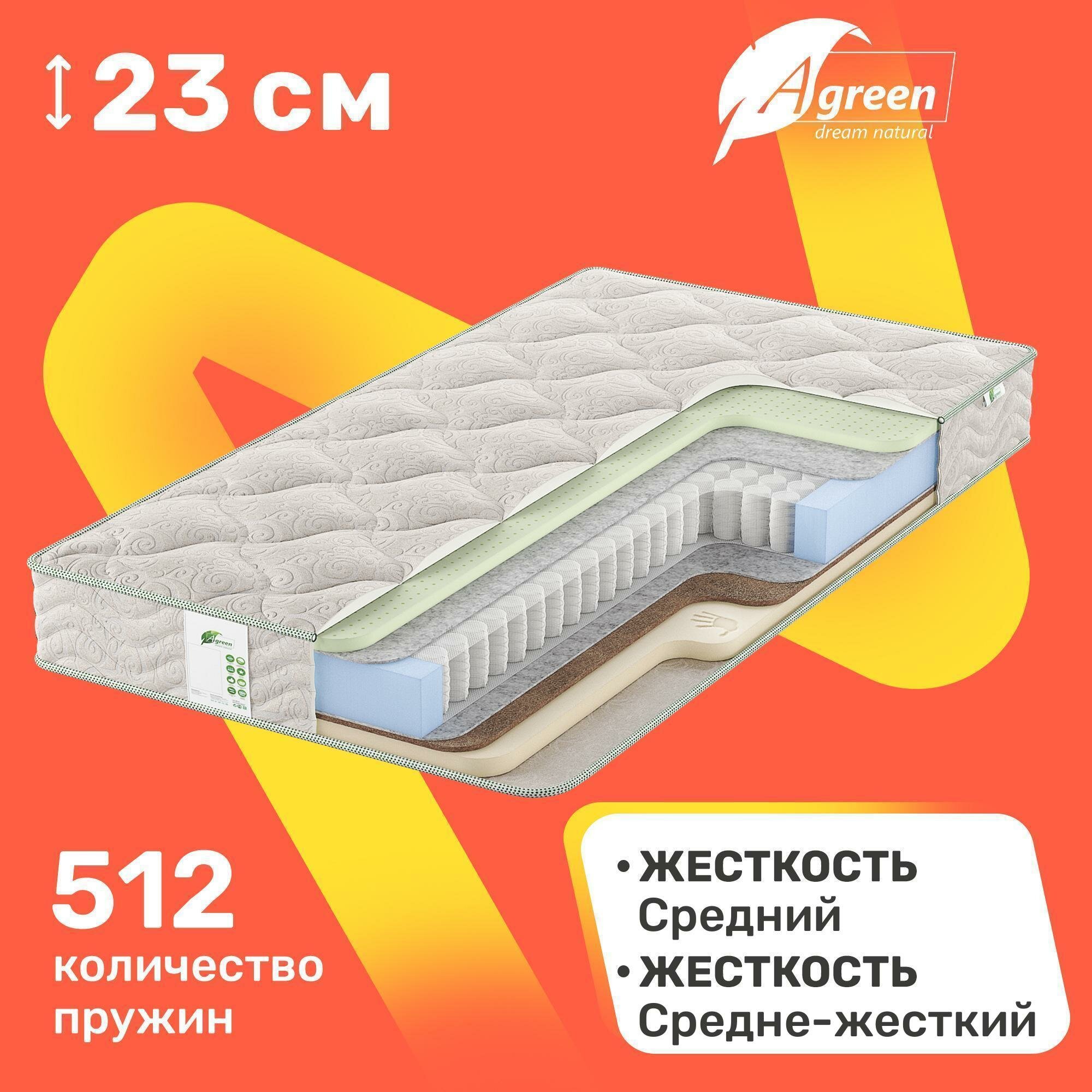 Матрас c независимыми пружинами Agreen Feel Calgary 60x120