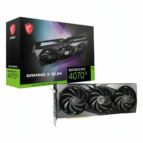 Видеокарта MSI NVIDIA GeForce RTX 4070 Ti GAMING X SLIM 12GB RTX 4070 Ti GAMING X SLIM 12G 9619900₽