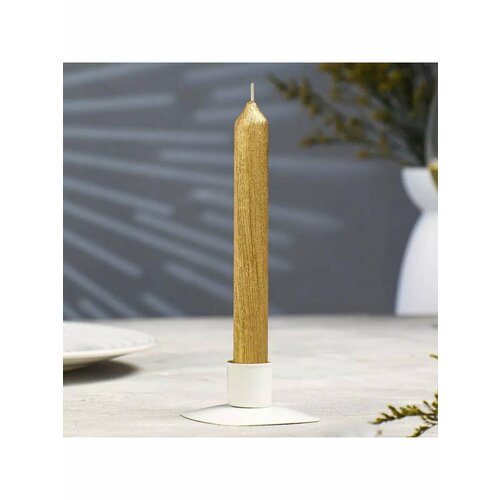 Свеча античная Винтаж 17х18 см золотая 473₽