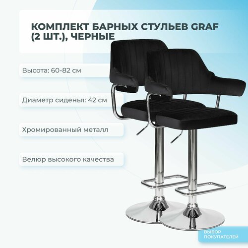 Комплект барных стульев Mizomed GRAF 2 шт, черный