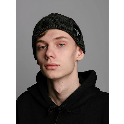 фото Шапка бини severclothing для мужчин и женщин, размер 54-58, темно-серый