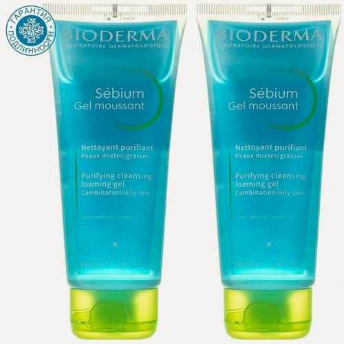 Изображение товара Bioderma Очищающий гель Sebium для жирной и проблемной кожи, 2 х 100 мл