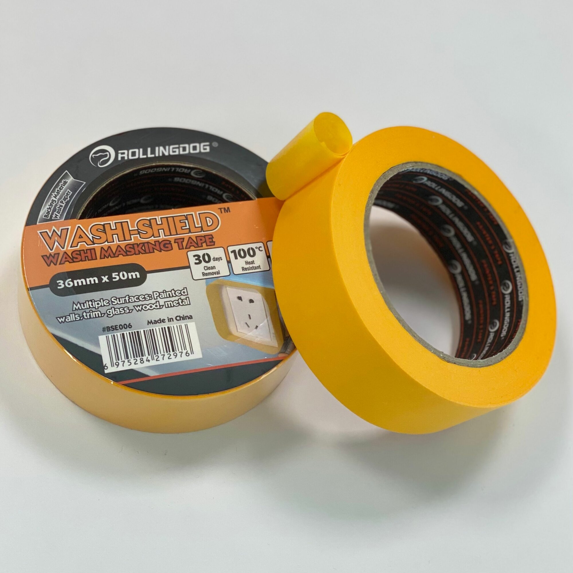 Малярная лента ROLLINGDOG Washi Tape, малярный скотч 36 мм. х 50 м, для четких границ